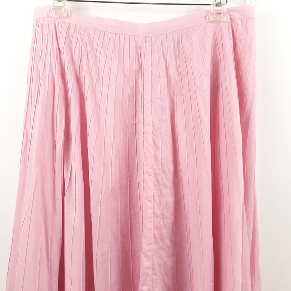 Lauren Ralph Lauren Pink Pleated Skirt Long 12 - Picture 4 of 14